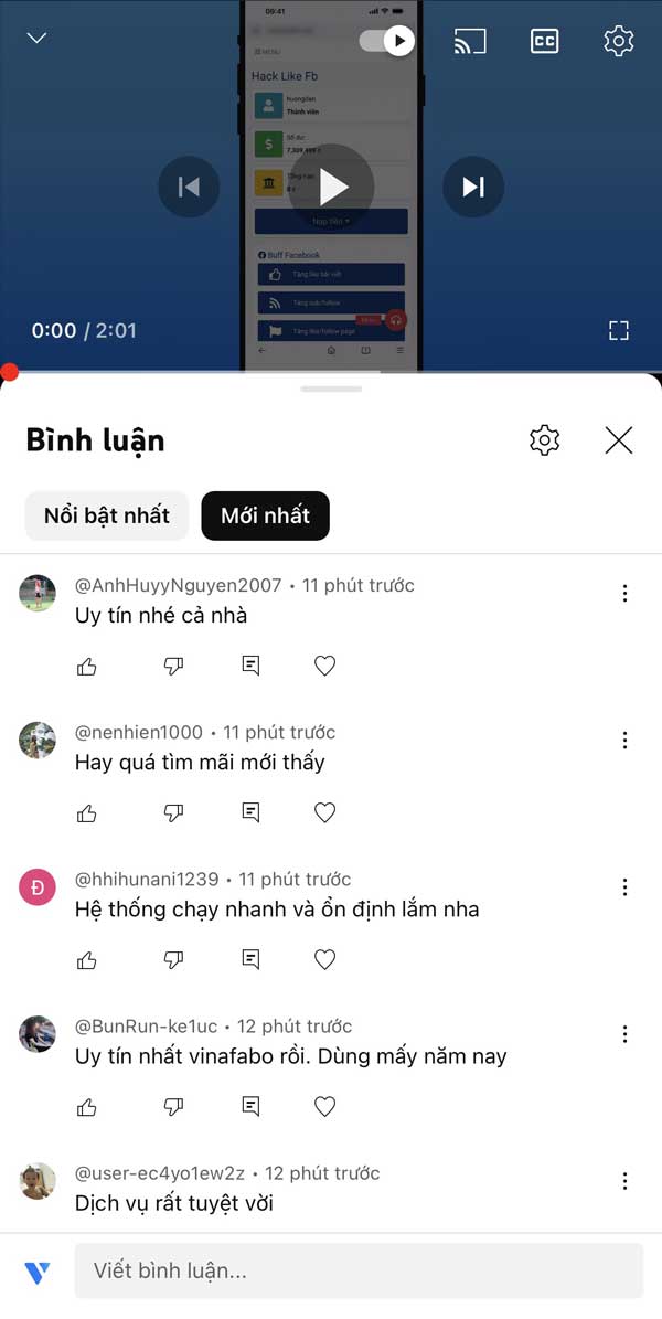 Dịch vụ tăng comment Youtube