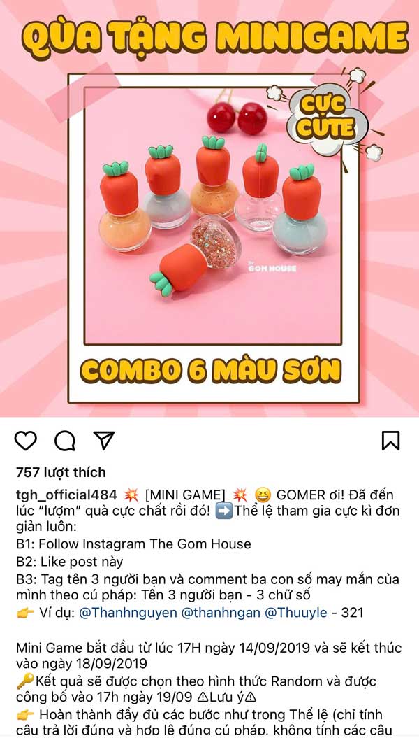 Mini game nhận thưởng trên Instagram